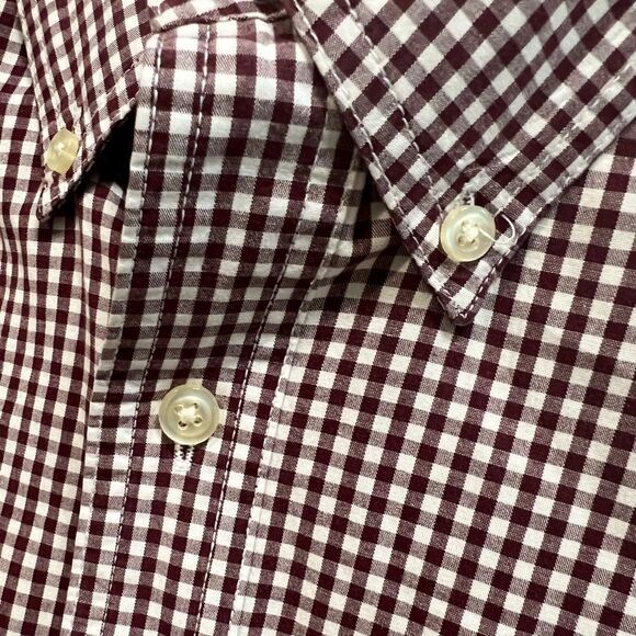Chaps size XXL burgundy & white check button down shirt - Picture 4 of 7